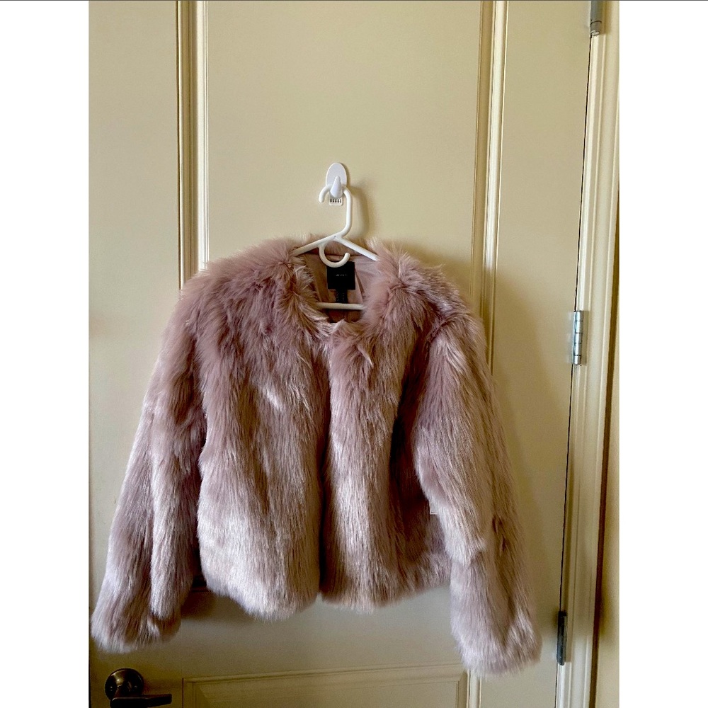 FOREVER21 Lavender Faux Fur Cocktail Coat